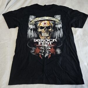 98 Rock Fest Concert Black Graphic T-Shirt M